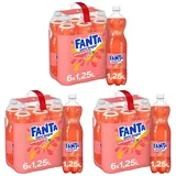 Fanta Zero Pink Grapefruit Limonade – zuckerfreies, kalorienfreies Erfrischungsgetränk mit Grapefruit-Geschmack – 6x 1,25L Einweg PET Flaschen – Vorratspack (Packung mit 3)