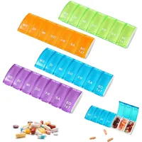 4-Teiliges Set Tablettenbox 7 Tage,Tablettenbox,Wepa Tablettenbox 7 Tage,Pillenbox 7 Tage 2 Fächer,Einfach Zu Transportieren