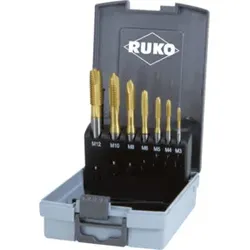 Ruko 7-teiliger Maschinengewindebohrer-Satz HSS TiN Form B