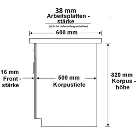 Küchen-Preisbombe Unterschrank SIENA 60 x 0 x 0 cm Schwarz