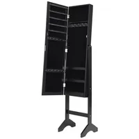 Costway Freistehender Schmuckschrank mit Spiegel Schwarz