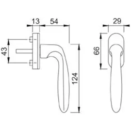 HOPPE Fenstergriff 0510 / 1126-3, F1