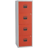 BISLEY Home PFA Hängeregistraturschrank 41,3 x 40,0 x 132,1 cm lichtgrau/kardinalrot