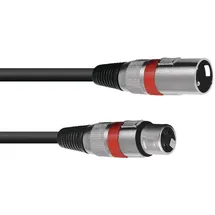 Omnitronic XLR-Kabel schwarz/rot 3.0m 3022047R