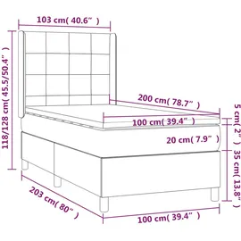 vidaXL Boxspringbett 100 x 200 cm Schwarz