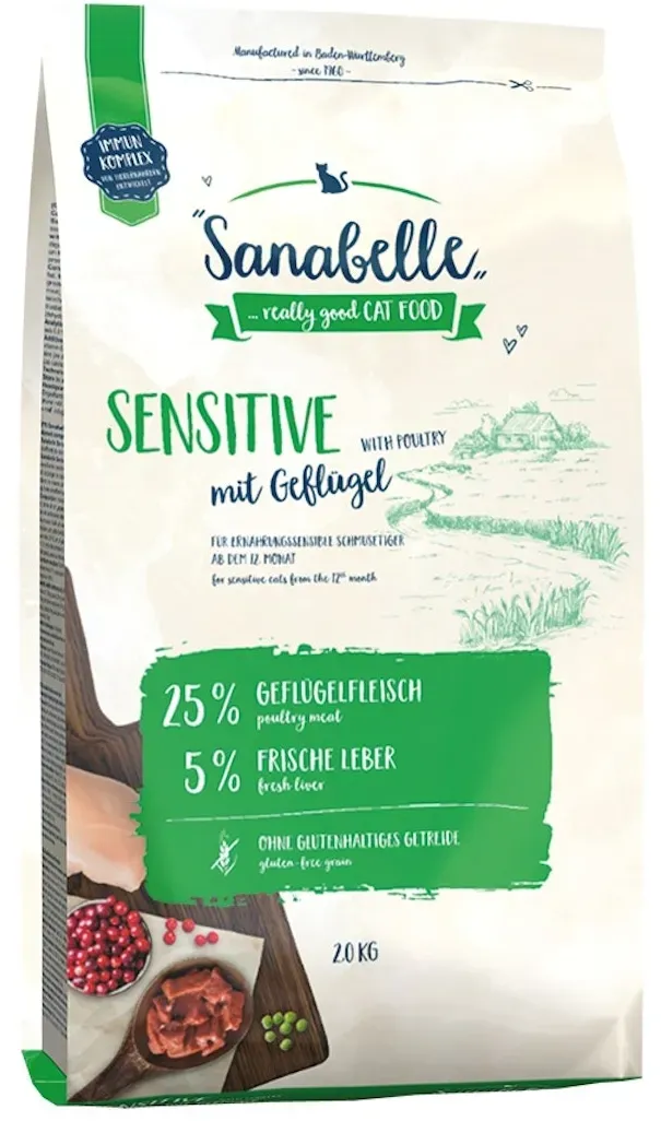 Sanabelle Sensitive mit Geflügel Katzentrockenfutter 2 Kilogramm