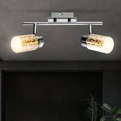 Design LED Decken Strahler 3D Effekt Glas Spots beweglich Wohn Schlaf Zimmer Chrom Lampe Globo 56124-2