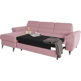 sit&more Ecksofa SIT & MORE "Sorano L-Form", rosa (altrosa), B:250cm H:88cm T:161cm, Sofas, Ecksofa, wahlweise mit Bettfunktion und Bettkasten
