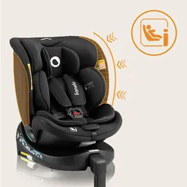 lionelo Navy i-Size 360 Kindersitz, 40-150 cm, Gruppe 0+1 2 3, vorwärts- und rückwärtsgerichtete Montage, ISOFIX und Stützfuß, Verstellbare Kopfstütze und Rückenlehne, Dri-Seat Einsatz