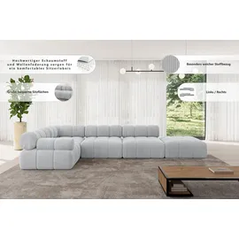 altdecor Modulares Sofa Ecksofa in L-Form - Felto-L2 - 380x190x70 cm Rosa Corner modular Sofa Eckcouch Couch Wohnlandschaft Cauchsofa Polstersofa - Rosa