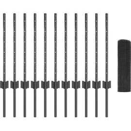 vidaXL Zaun 0,6 x 2500 cm Grau/Stahl