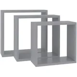 vidaXL Würfelregale 3 Stk. Grau MDF