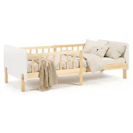 Homestyle4u Kinderbett 2604 90 x 200 cm Kiefer massiv weiß