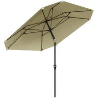 Outsunny Sonnenschirm Ø233 cm, Sonnenschirm mit Knickfunktion, achteckig Balkonschirm
