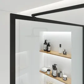 Home Deluxe Duschabtrennung Schwarz, Glas, Metall, 150x200 cm, Badezimmer, Baden - Duschen, Duschtrennwände