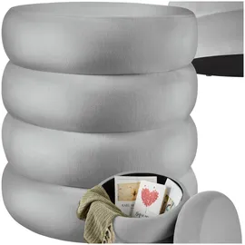 Tectake tectake® Sitzhocker mit Stauraum, rund, gepolstert, weicher, pflegeleichter Bezug
