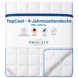 procave TopCool 4 Jahreszeiten Qualitäts-Bettdecke mit Druckknöpfen für Winter und Sommer | Soft-Komfort-Bettdecke | kochfeste Steppdecke 240x220cm