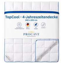 procave TopCool 4 Jahreszeiten Qualitäts-Bettdecke mit Druckknöpfen für Winter und Sommer | Soft-Komfort-Bettdecke | kochfeste Steppdecke 240x220cm