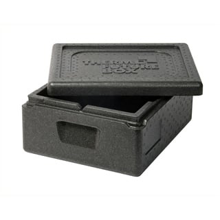 Thermo Future Box GN 1/2 Kühlbox Transportbox Warmhaltebox und Isolierbox mit Deckel, Thermobox aus EPP (expandiertes Polypropylen), schwarz, 10 Liter