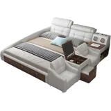 aea Multifunktions Bett Luxus Design Leder Betten Hotel Doppel Ablage Regal 180x200