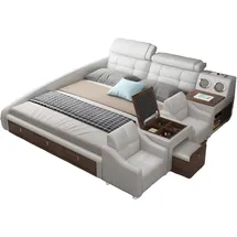 aea Multifunktions Bett Luxus Design Leder Betten Hotel Doppel Ablage Regal 180x200