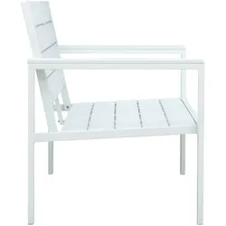vidaXL Gartenbank 120 cm HDPE Weiß Holz-Optik
