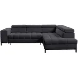 exxpo - sofa fashion Ecksofa Bocco, hochwertige Verarbeitung, toller Sitzkomfort, bequem, L-Form, wahlweise mit Bettfunktion u. Bettkasten, inkl. Kopfteilverstellung grau