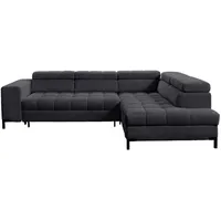 exxpo - sofa fashion Ecksofa Bocco, hochwertige Verarbeitung, toller Sitzkomfort, bequem, L-Form, wahlweise mit Bettfunktion u. Bettkasten, inkl. Kopfteilverstellung grau