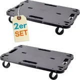 GarPet 2er Set Transportroller Rollbrett Transportrollen Rollbrett Werkstatt Pflanzen Rollbretter Transport Möbelrollen flach Pflanzenroller eckig