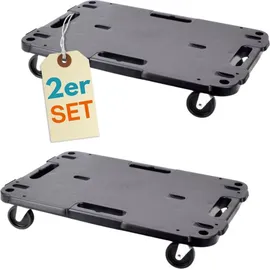 GarPet 2er Set Transportroller Rollbrett Transportrollen Rollbrett Werkstatt Pflanzen Rollbretter Transport Möbelrollen flach Pflanzenroller eckig