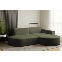 Fun Möbel Ecksofa Designersofa BONDY in Stoff Ascot Grün
