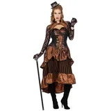 Wilbers Kostüm Steampunk Kostüm Retro Viktorianisch Zahnräder Outfit Karneval Gothic braun|schwarz 46