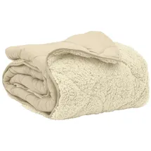 vidaXL Ganzjahresbettdecke Gepolstert Creme 135 x 220 cm