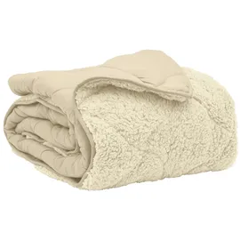 vidaXL Ganzjahresbettdecke Gepolstert Creme 135 x 220 cm