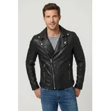 Mauritius Lederjacke "Mavric SF NSLV", Herren, Gr. M, schwarz, Obermaterial: 100% Schafsleder. Futter: 100% Baumwolle. Ärmelfutter: 100% Polyester, unifarben, slim fit kurz, eingesetzt abgesteppt, Jacken, im Biker-Style, asymetrischer Reißverschluss, Nieten