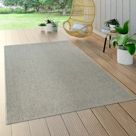 Paco Home In- & Outdoor Flachgewebe Teppich Sisal Optik Natürlicher Look Einfarbig Grau 120x170 Cm