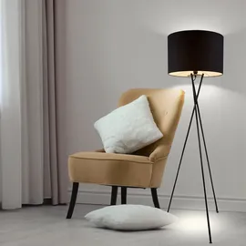 ETC Shop Stehleuchte 3-Bein Stativleuchte 1x E27 schwarz