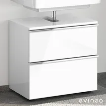 Evineo Waschbeckenunterschrank ineo4 2 Auszüge 60 x 58 x 39,7 cm Weiß
