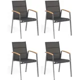 SonnenPartner Sierra Stapelstuhl 57 x 60 x 87 cm grau 4 St.