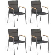 SonnenPartner Sierra Stapelstuhl 57 x 60 x 87 cm grau 4 St.