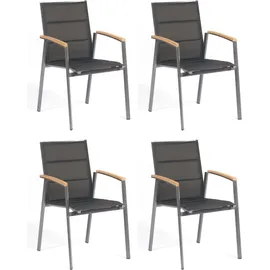 SonnenPartner Sierra Stapelstuhl 57 x 60 x 87 cm grau 4 St.