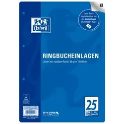 Ringbucheinlagen Optik Paper®, A4, Lin.25, liniert, 50 Blatt