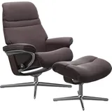 Stressless Stressless® »Sunrise«, (Set, Relaxsessel mit Hocker), mit Hocker, mit Cross Base, Größe S, M & L, Holzakzent Wenge