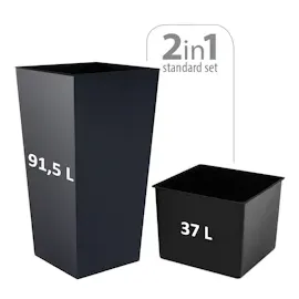 Prosperplast Blumentopf 40 x 40 x 75 cm schwarz