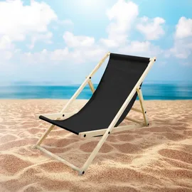 ECD Germany Liegestuhl 57,5 x 83 x 100 cm Schwarz