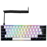 Sharkoon SGK50 S4 60% Layout, LEDs RGB, Kailh RED, hot-swap, USB, QWERTY, RGB-LED, Weiß