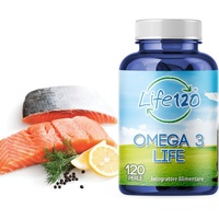Life 120 - Omega 3-120 Perlen - Nahrungsergänzungsmittel auf Basis von Fischöl, reich an Omega-3-Fettsäuren, insbesondere EPA und DHA