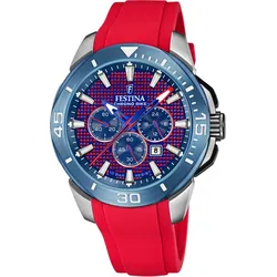 Festina Herren Armbanduhr Chrono Bike F20642/2 Silikonband rot
