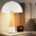 Nowa Tischlampe Pilz Holzoptik Nachttischlampe Tischleuchte Pilzdesign Schlafzimmerlampe, Metall Sandfarben, 1x E27, DxH 25 x 36,5
