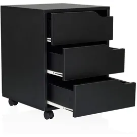 HJH Office Organiser Rollcontainer 50,2 x 19 x 50,2 cm schwarz